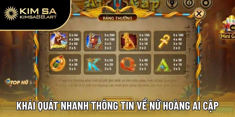 Nữ Hoàng Ai Cập – Chinh Phục Thưởng Lớn Cùng Thần Thánh Nổ Hũ 1 Khái quát nhanh thông tin về Nữ Hoàng Ai Cập