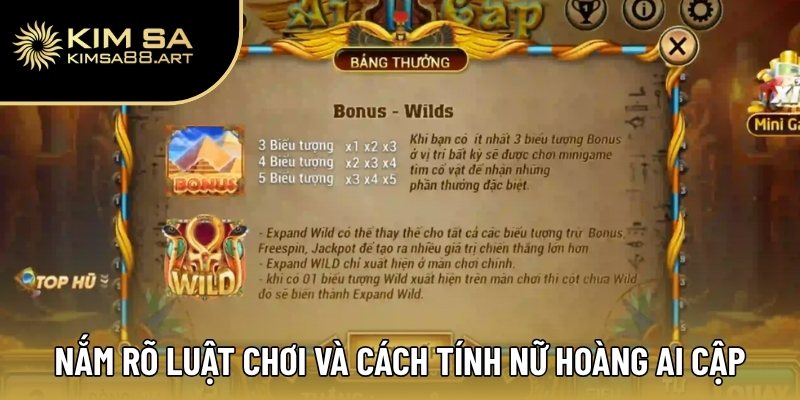 Nữ Hoàng Ai Cập – Chinh Phục Thưởng Lớn Cùng Thần Thánh Nổ Hũ 2 Nắm rõ luật chơi và cách tính trong game Nữ Hoàng Ai Cập